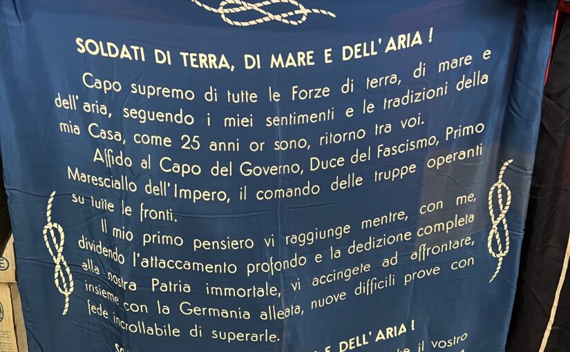 Fazzoletto propagandistico dichiarazione di guerra